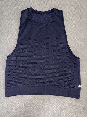 Lululemon Muscle Tank Navy Athletic Mesh Crop Tank